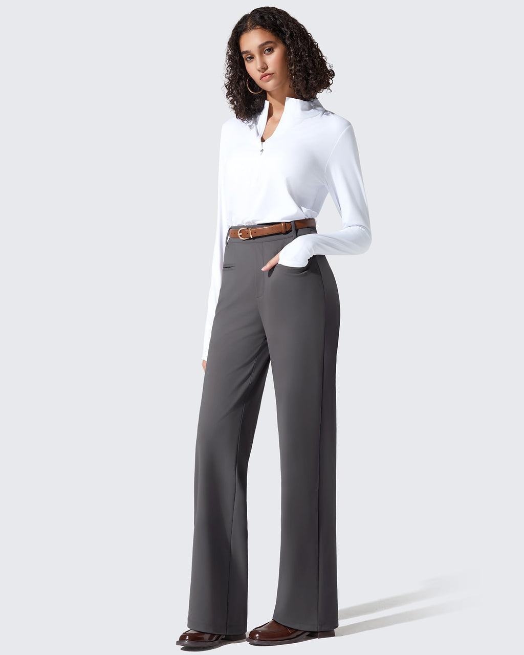 ShiftReady Slit Pockets Elastic Waist Straight Leg Work Pants