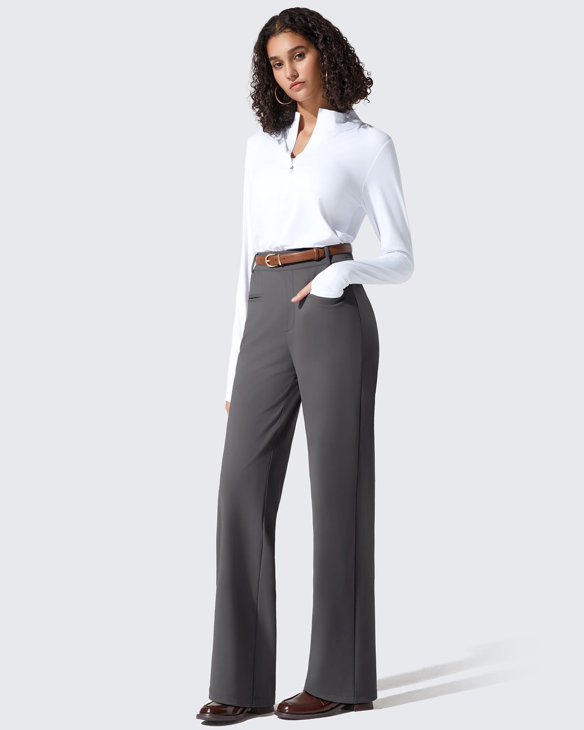 ShiftReady Slit Pockets Elastic Waist Straight Leg Work Pants