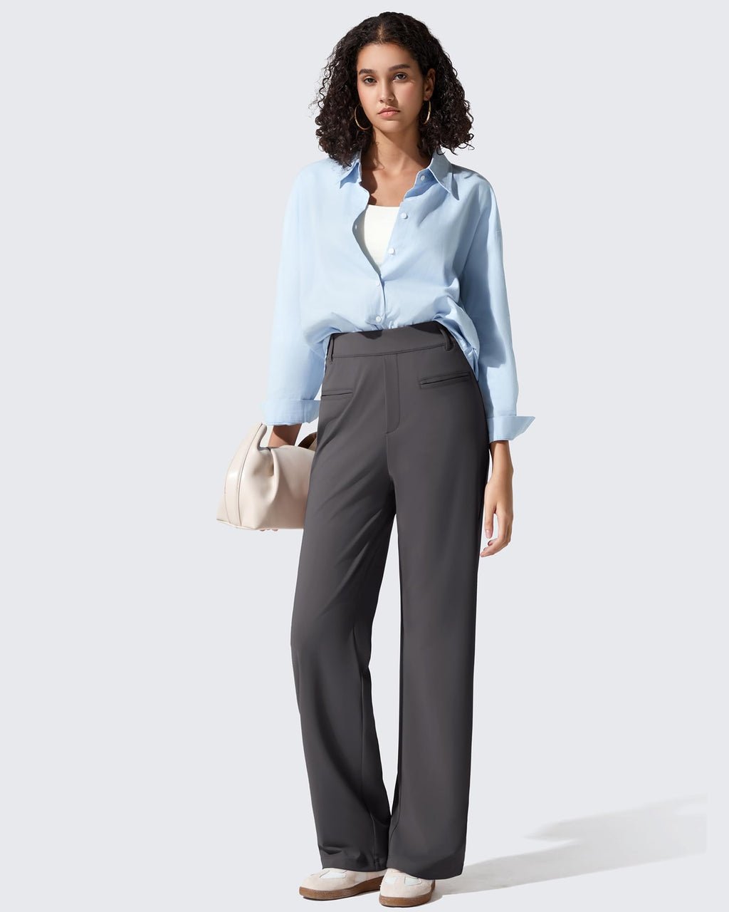 ShiftReady Slit Pockets Elastic Waist Straight Leg Work Pants