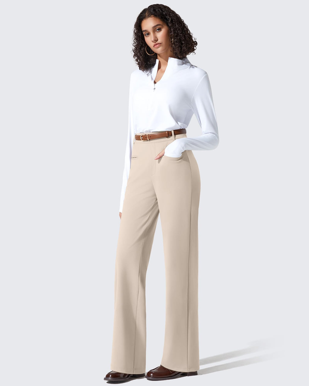 ShiftReady Slit Pockets Elastic Waist Straight Leg Work Pants