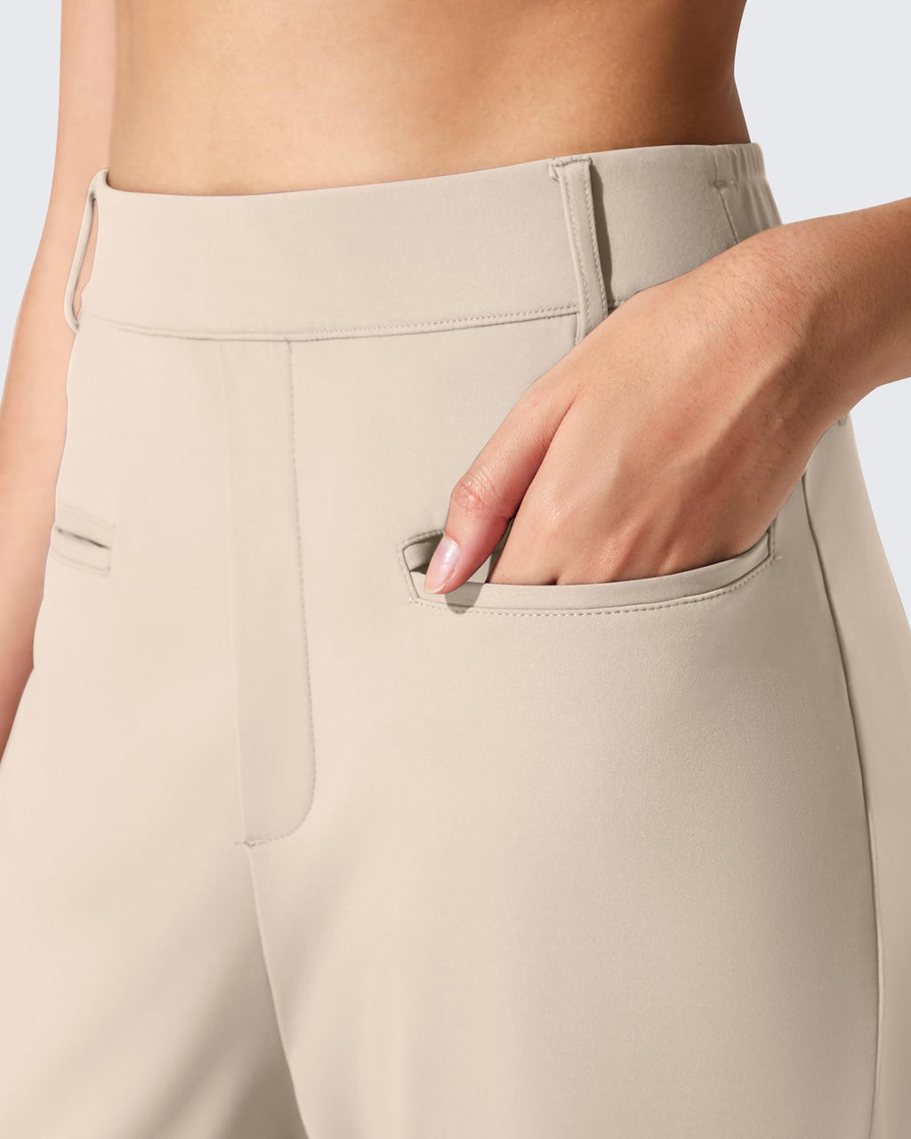 ShiftReady Slit Pockets Elastic Waist Straight Leg Work Pants