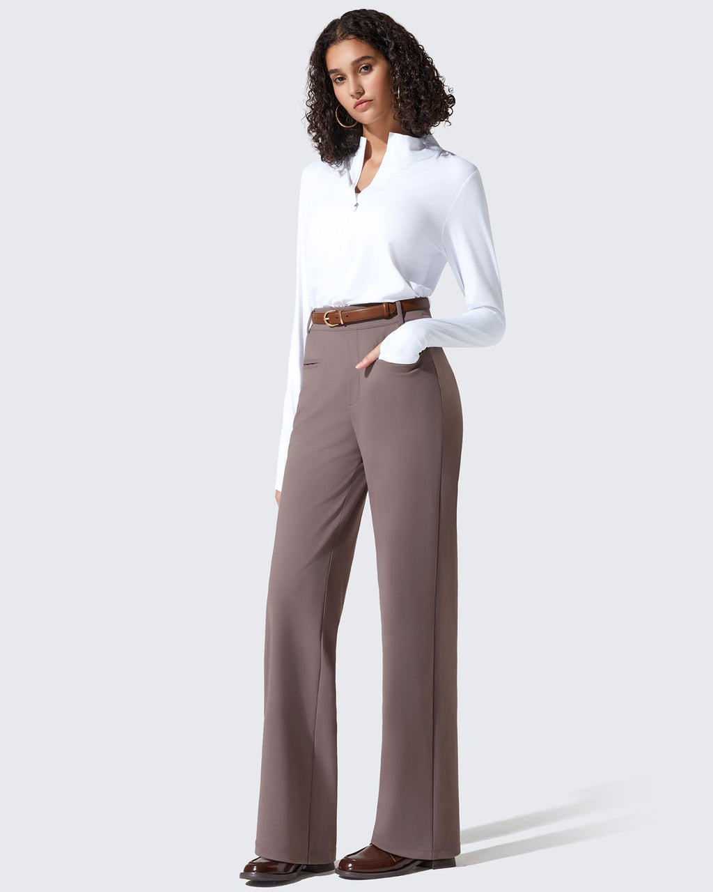 ShiftReady Slit Pockets Elastic Waist Straight Leg Work Pants