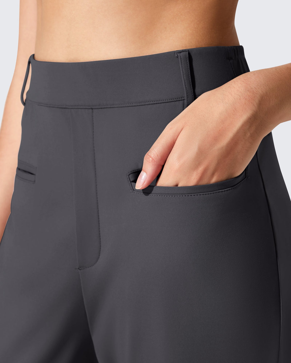 ShiftReady Slit Pockets Elastic Waist Straight Leg Work Pants