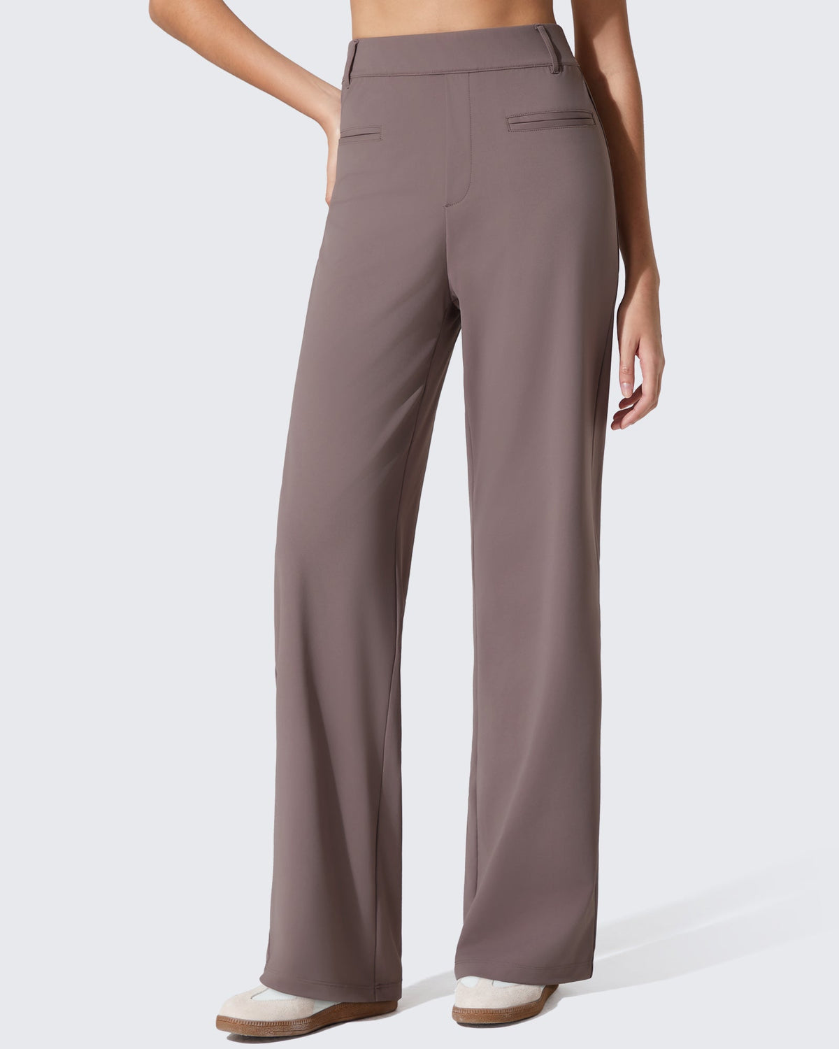 ShiftReady Slit Pockets Elastic Waist Straight Leg Work Pants