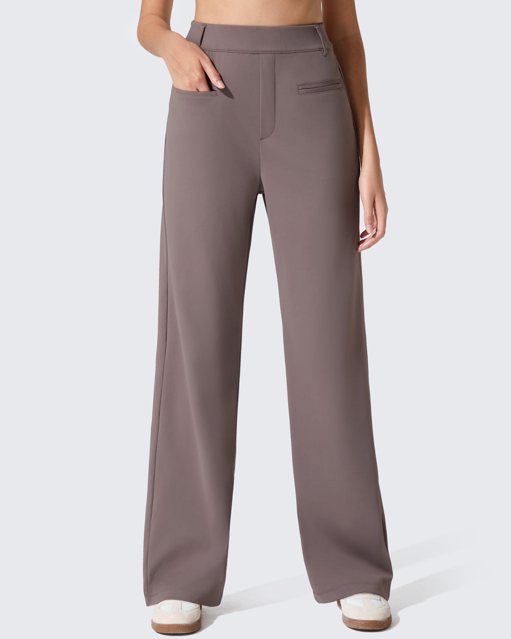 ShiftReady Slit Pockets Elastic Waist Straight Leg Work Pants