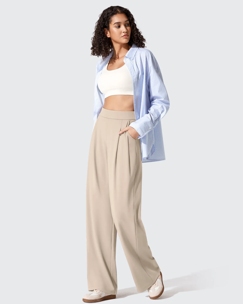 ShiftReady Two Front Pleated Wide Leg Dress Pants