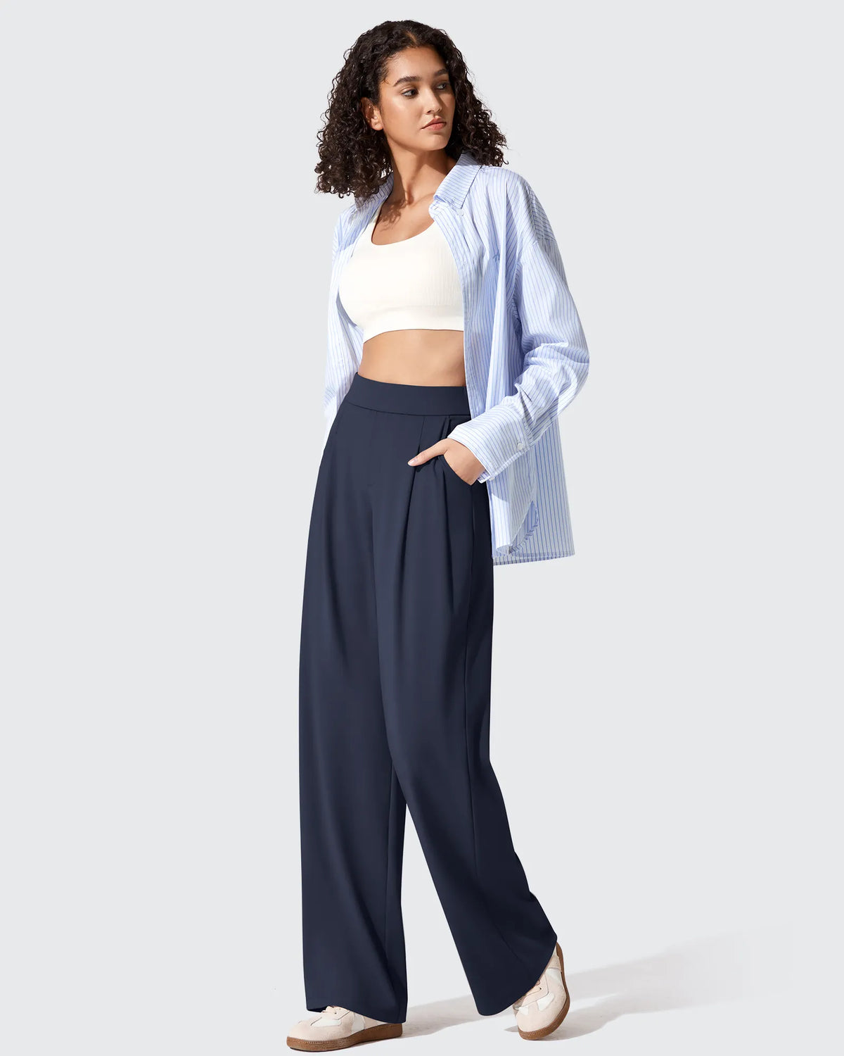 ShiftReady Two Front Pleated Wide Leg Dress Pants