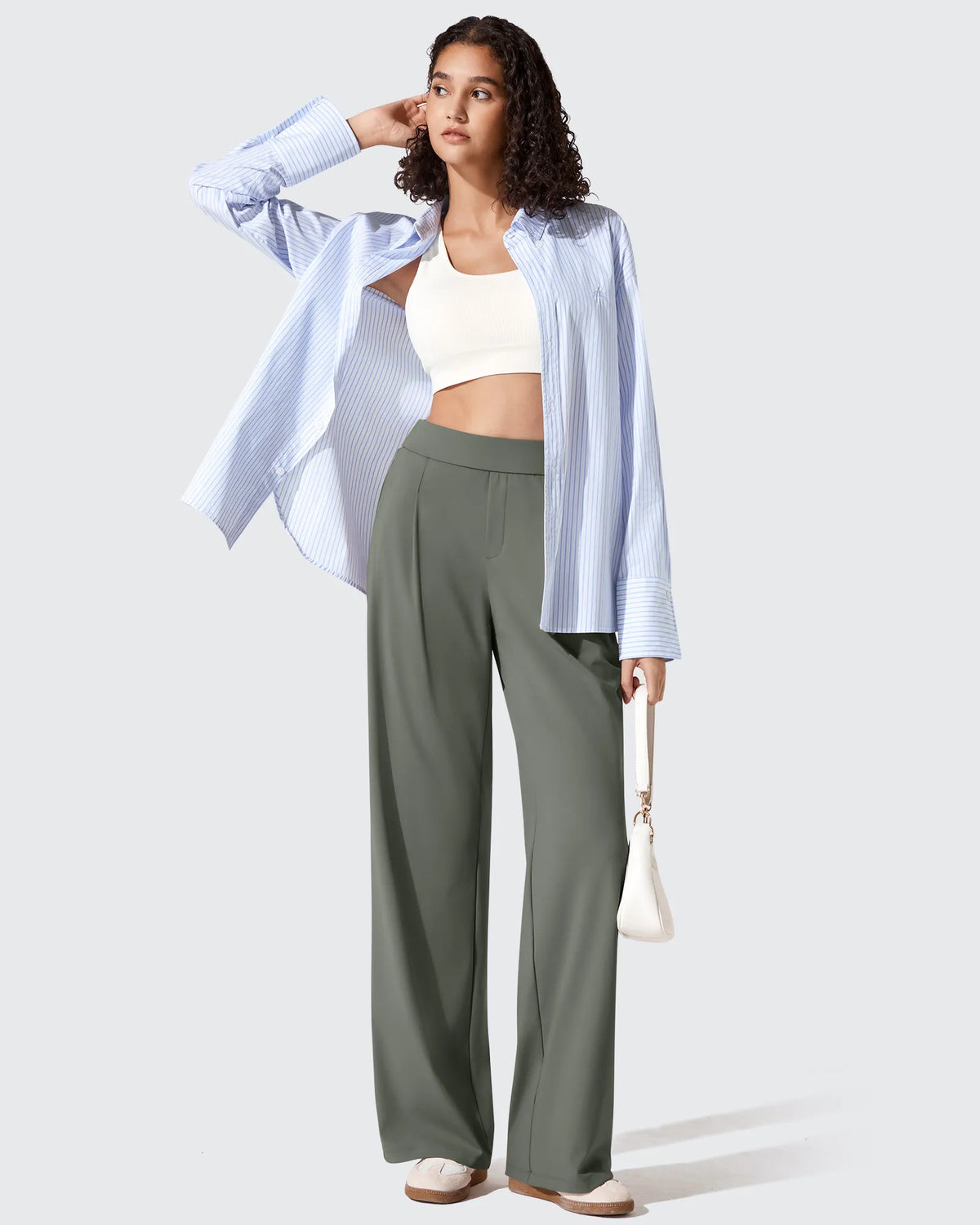 ShiftReady Two Front Pleated Wide Leg Dress Pants