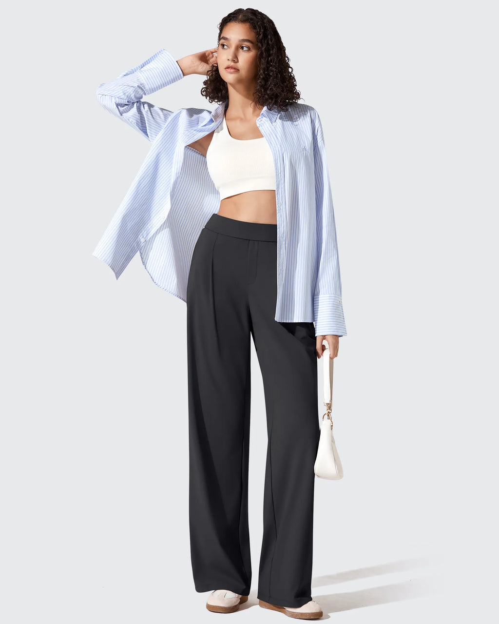 ShiftReady Two Front Pleated Wide Leg Dress Pants