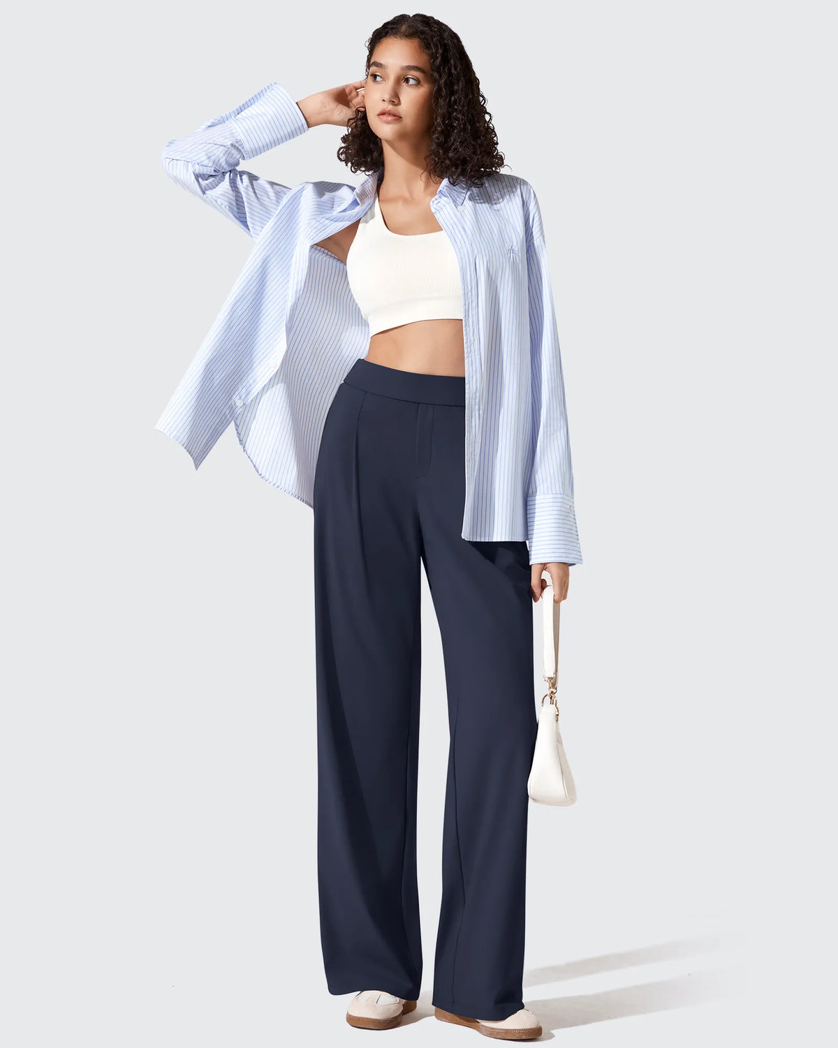 ShiftReady Two Front Pleated Wide Leg Dress Pants