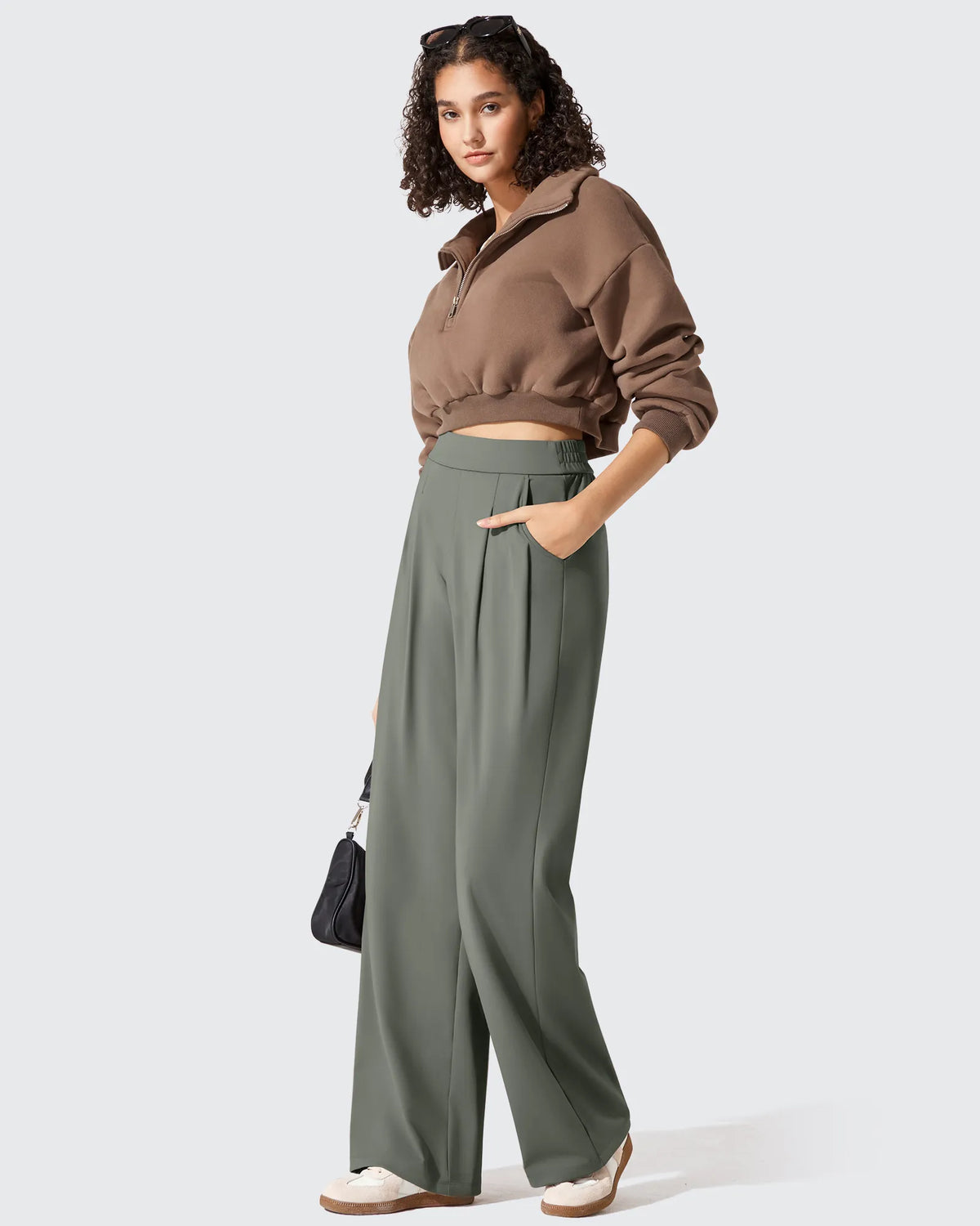 ShiftReady Two Front Pleated Wide Leg Dress Pants