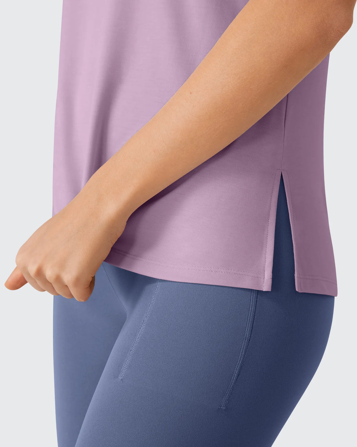 Side Slits Loose Fit High Neck Athletic Tanks