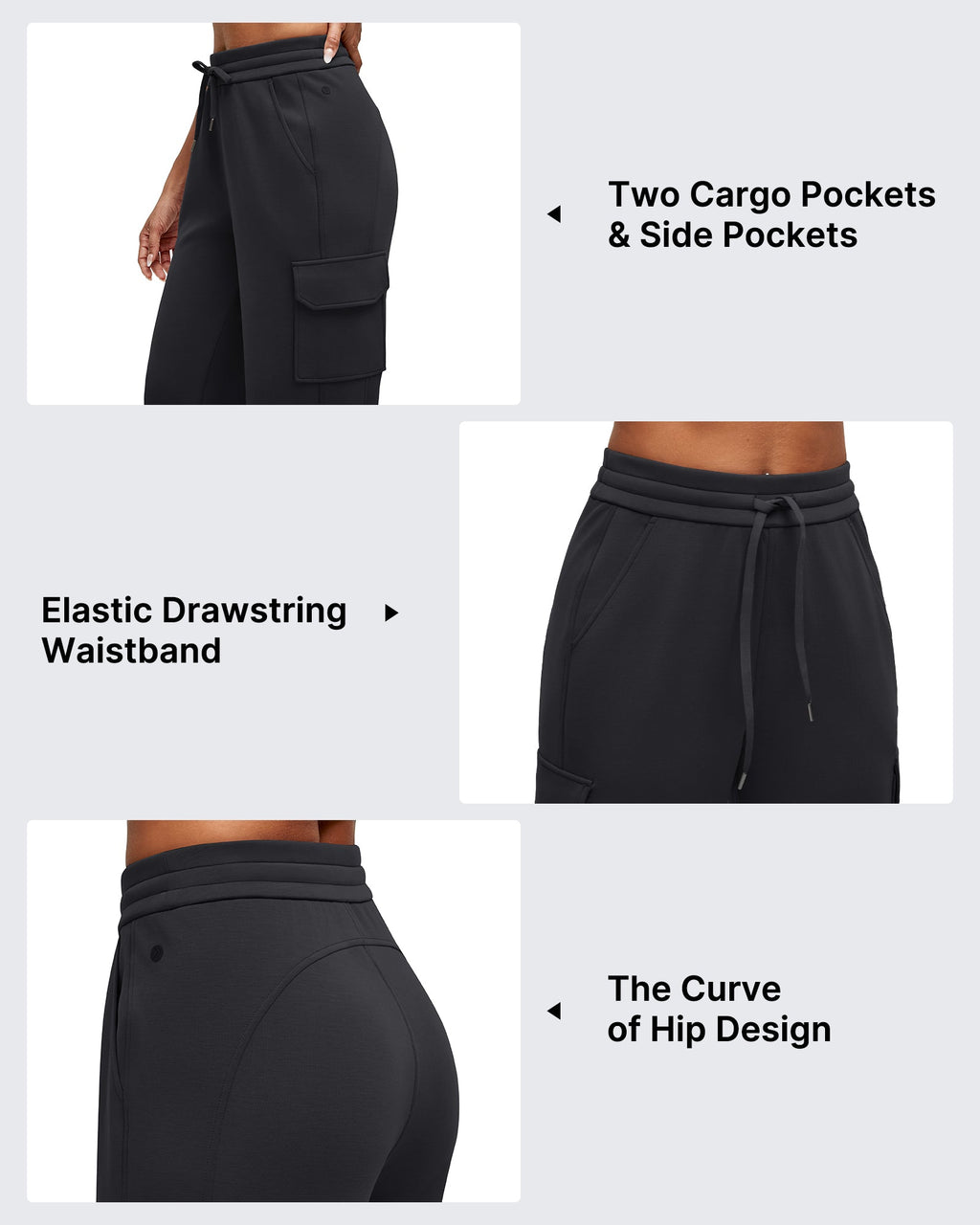Smoofit Drawstring Wide Leg Pockets Cargo Sweatpants