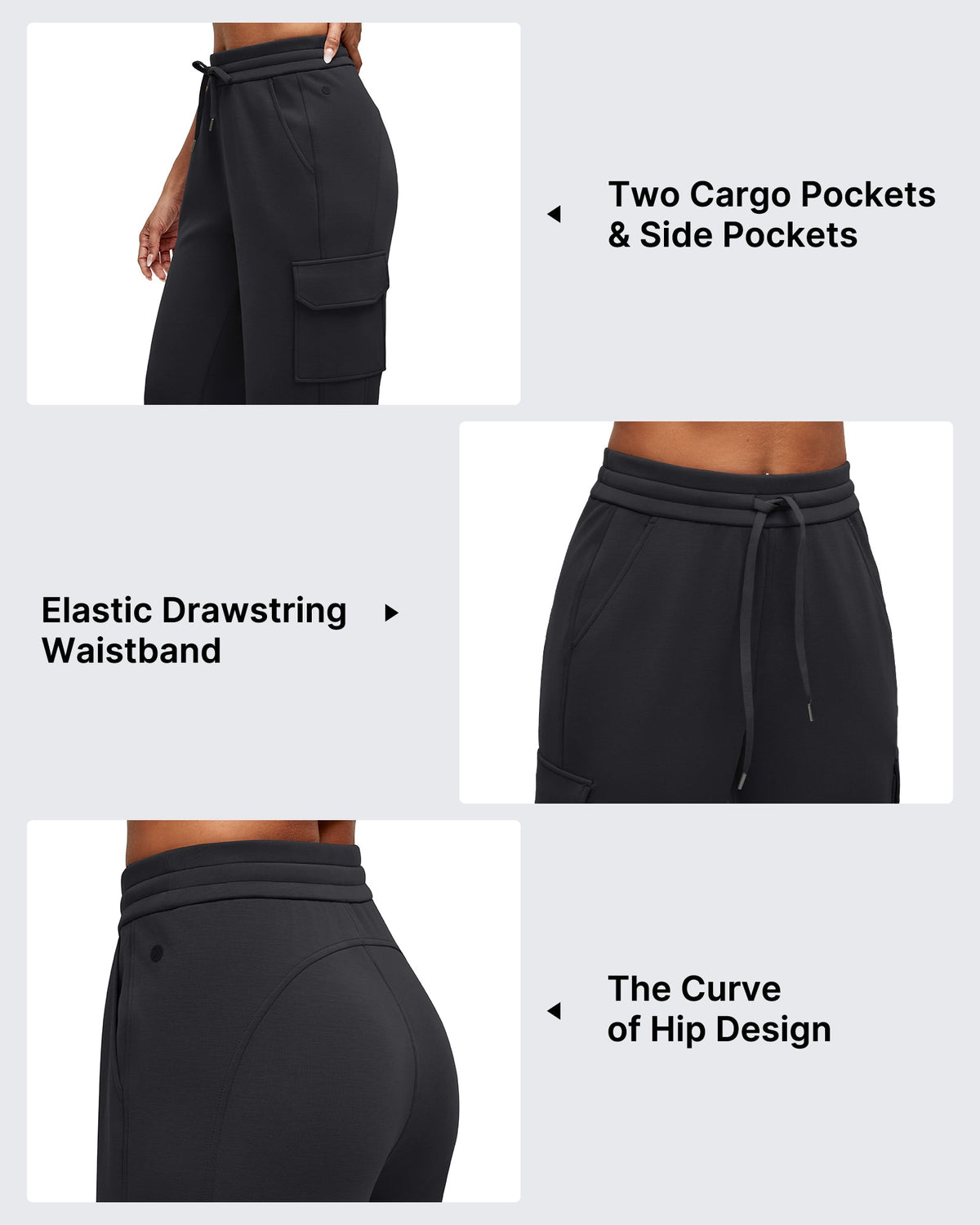 Smoofit Drawstring Wide Leg Pockets Cargo Sweatpants