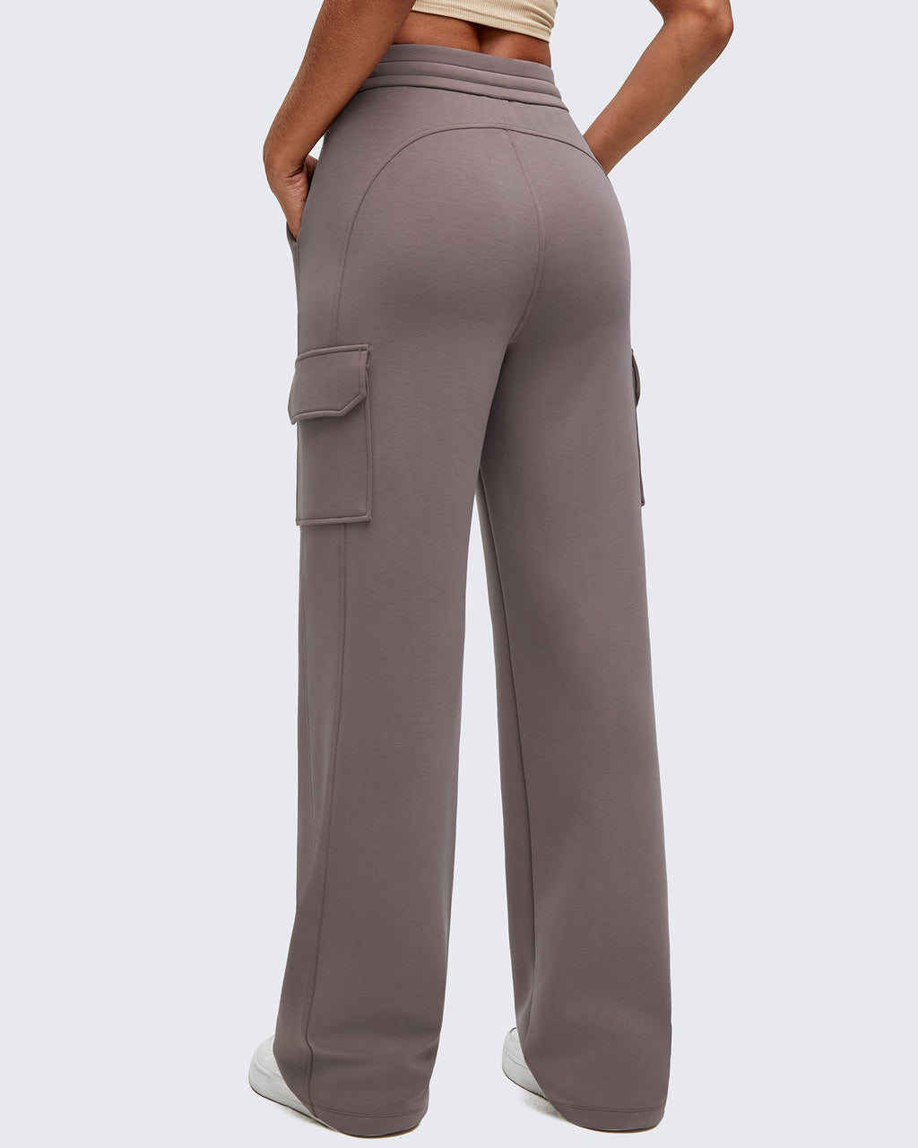 Smoofit Drawstring Wide Leg Pockets Cargo Sweatpants