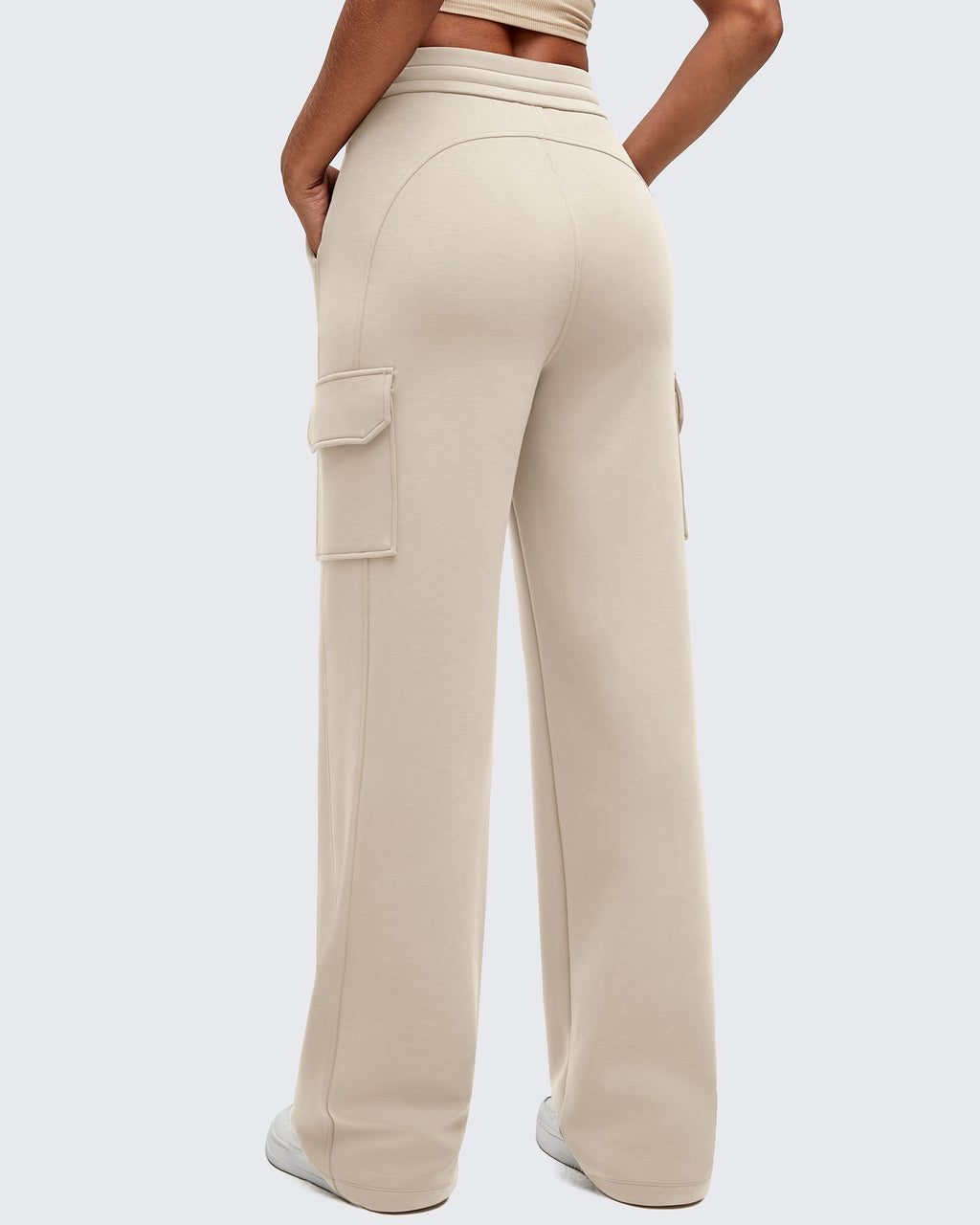Smoofit Drawstring Wide Leg Pockets Cargo Sweatpants