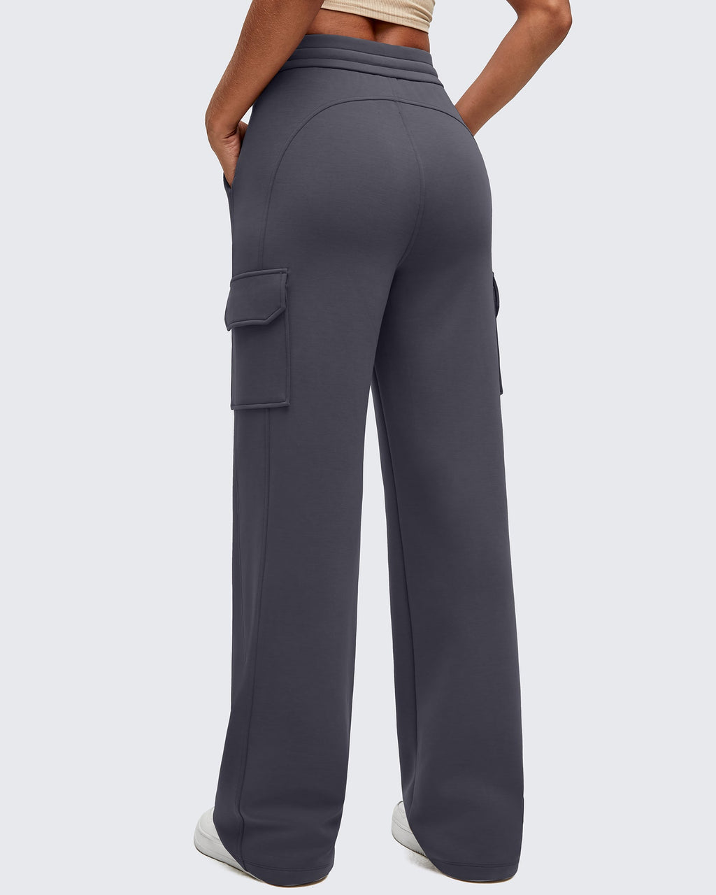Smoofit Drawstring Wide Leg Pockets Cargo Sweatpants