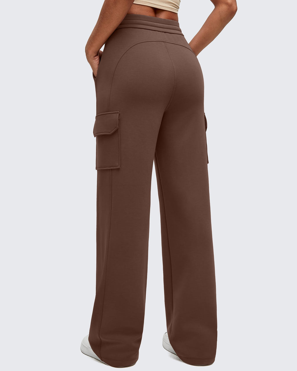 Smoofit Drawstring Wide Leg Pockets Cargo Sweatpants