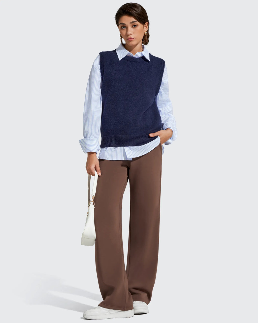 Smoofit Elastic Drawstring Fleece Lined Wide Leg Sweatpants