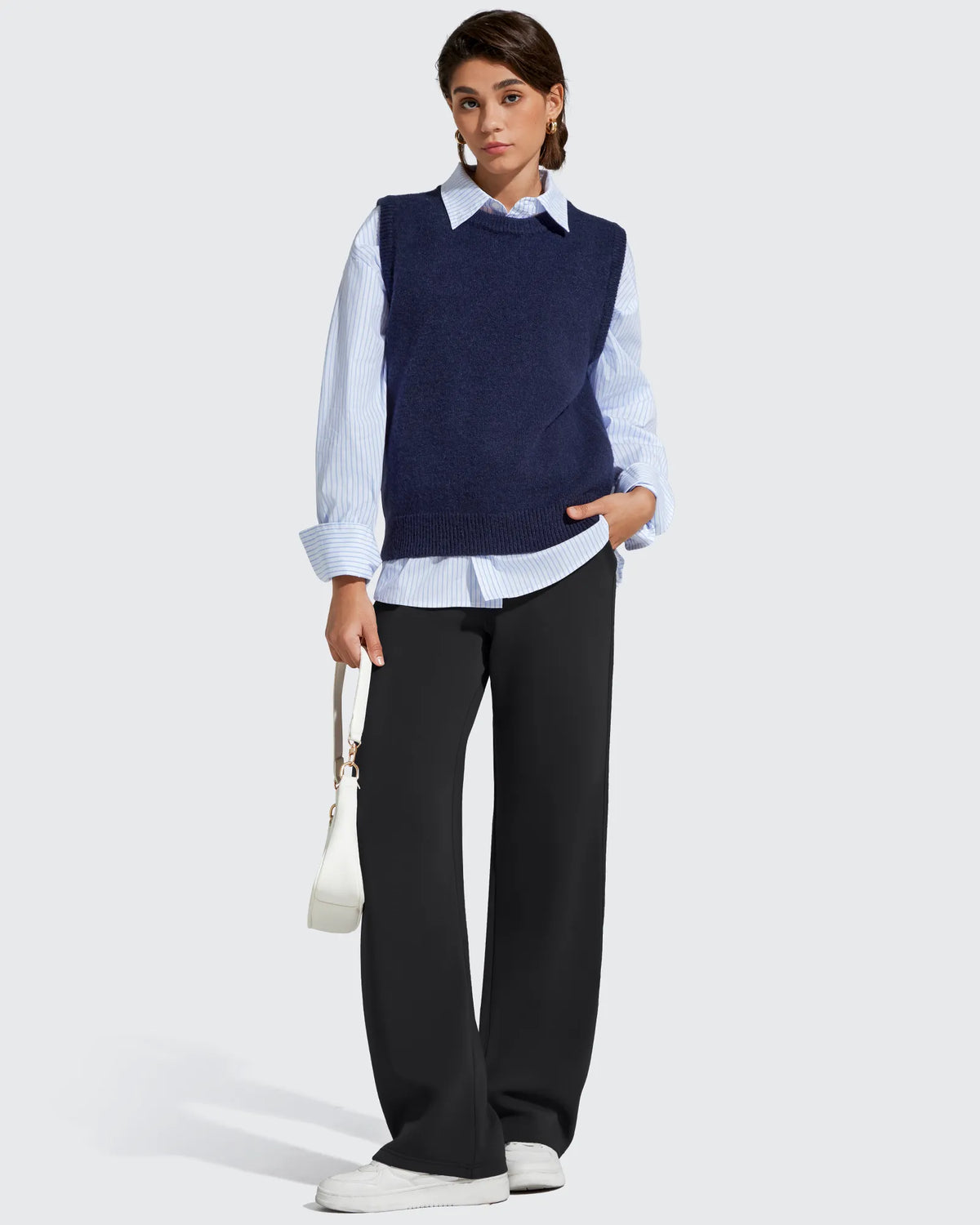 Smoofit Elastic Drawstring Fleece Lined Wide Leg Sweatpants