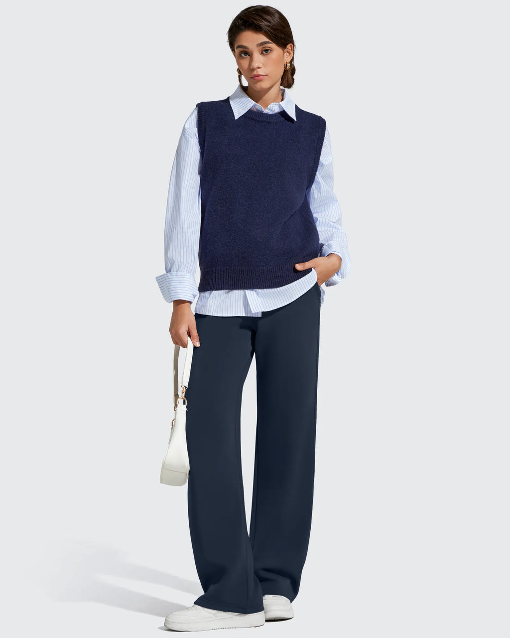 Smoofit Elastic Drawstring Fleece Lined Wide Leg Sweatpants