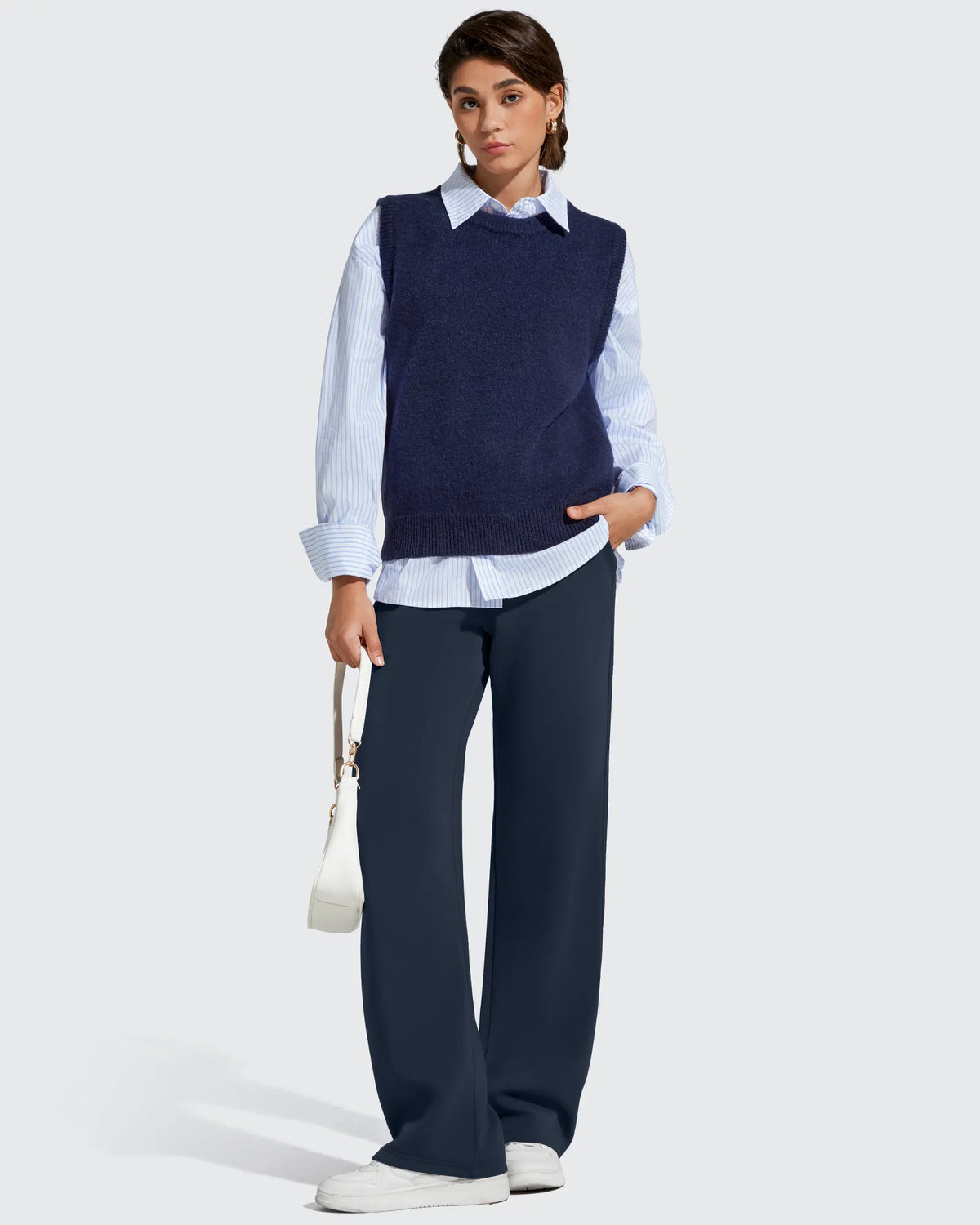 Smoofit Elastic Drawstring Fleece Lined Wide Leg Sweatpants