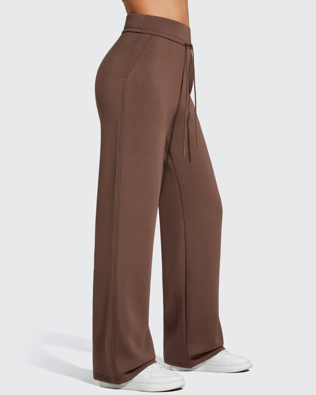 Smoofit Elastic Drawstring Fleece Lined Wide Leg Sweatpants