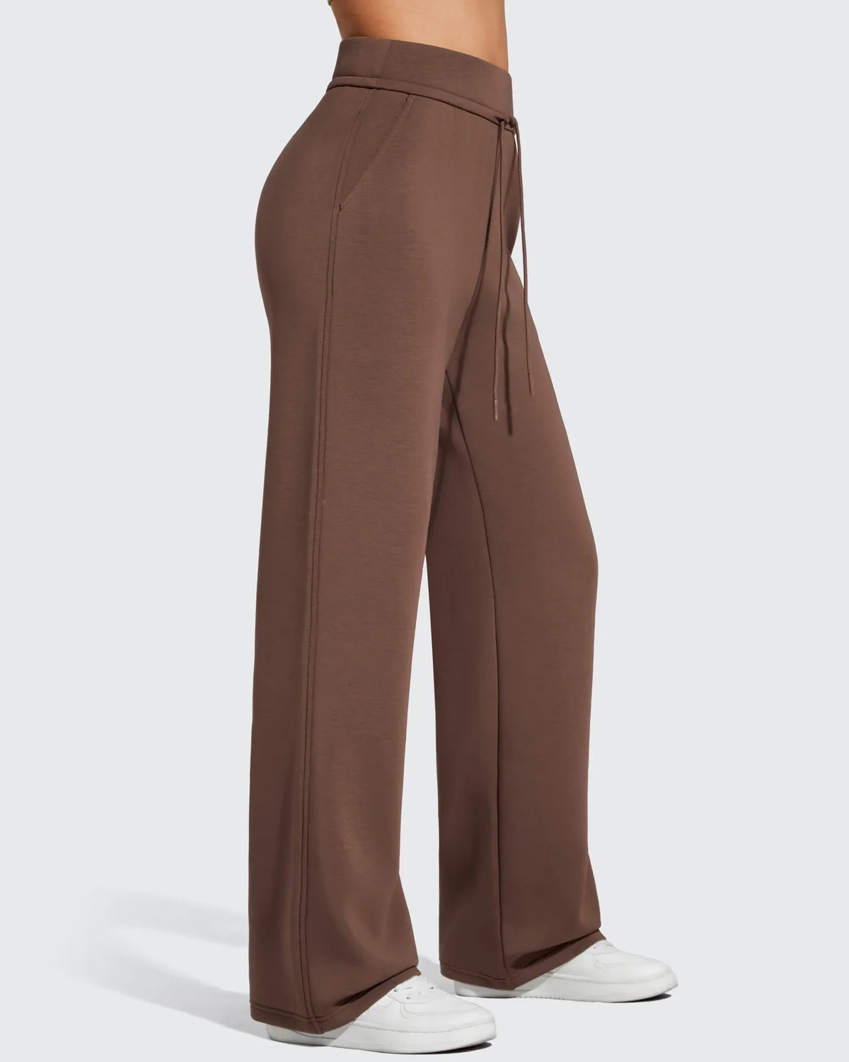 Smoofit Elastic Drawstring Fleece Lined Wide Leg Sweatpants