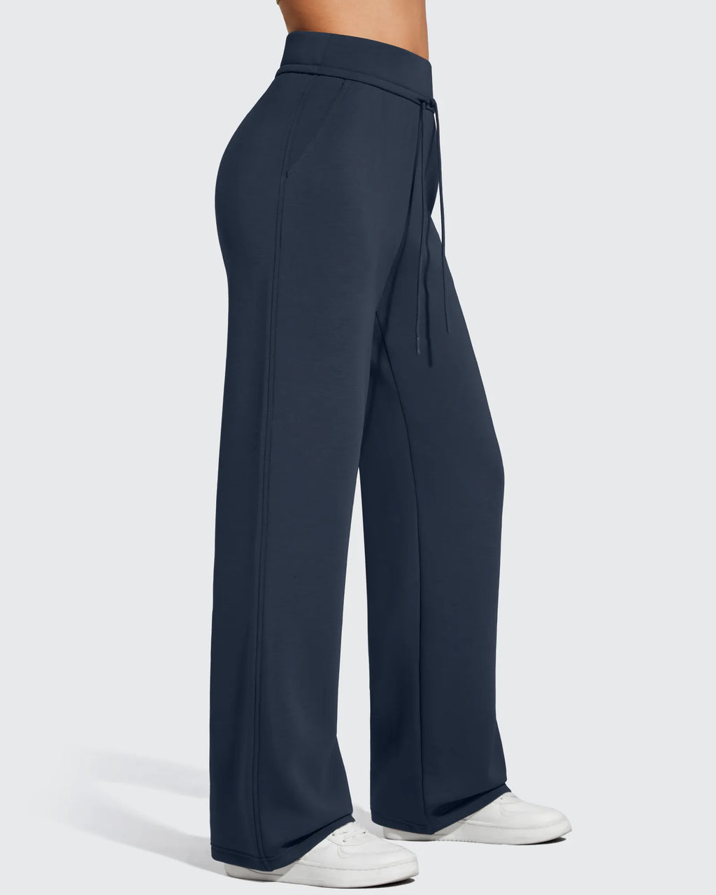 Smoofit Elastic Drawstring Fleece Lined Wide Leg Sweatpants