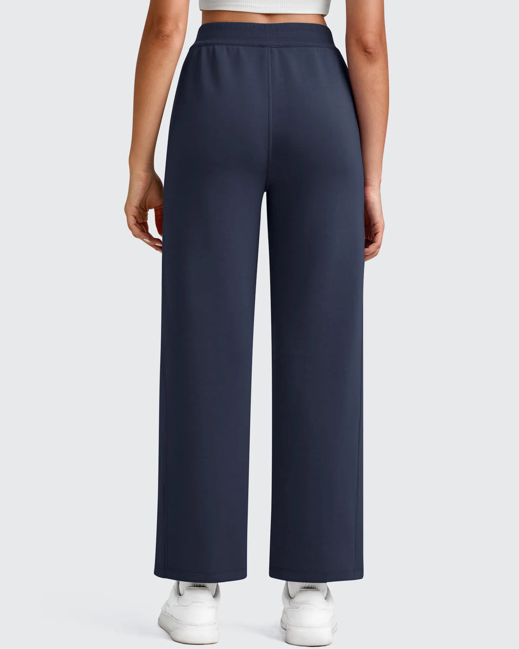 Smoofit Elastic Waist Wide Leg Ankle Sweatpants