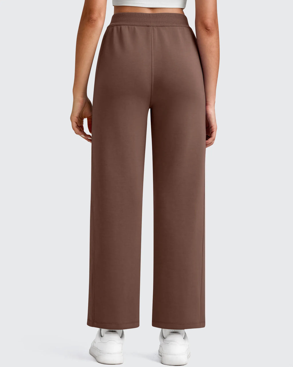 Smoofit Elastic Waist Wide Leg Ankle Sweatpants