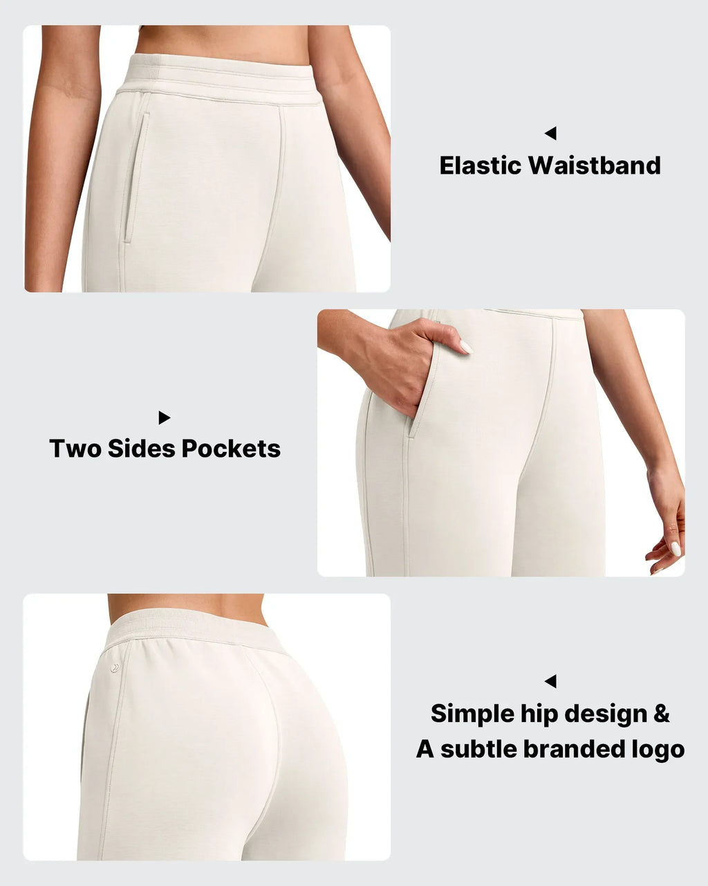Smoofit Elastic Waist Wide Leg Ankle Sweatpants