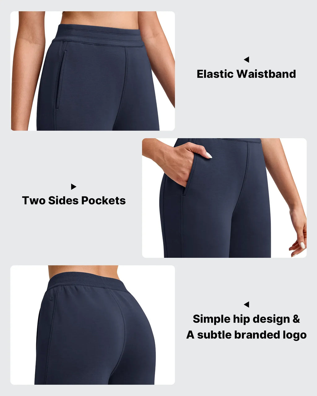 Smoofit Elastic Waist Wide Leg Ankle Sweatpants
