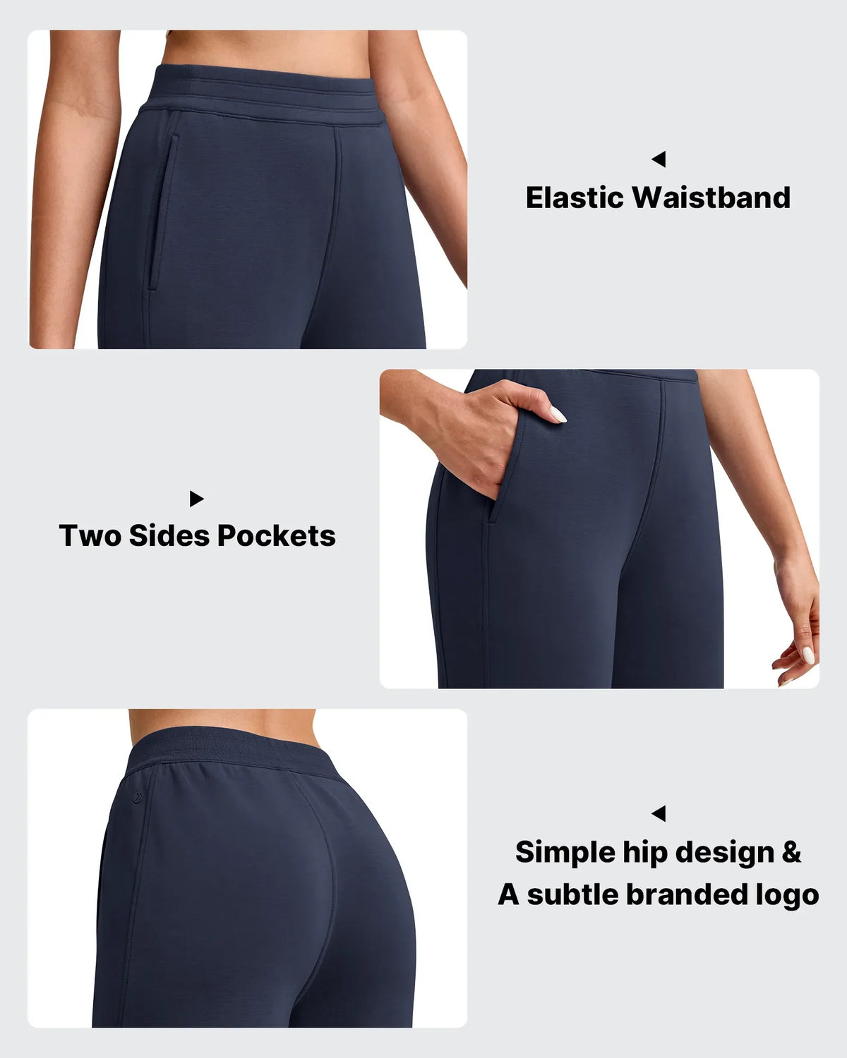 Smoofit Elastic Waist Wide Leg Ankle Sweatpants
