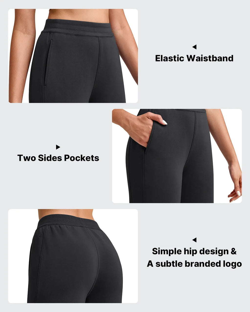 Smoofit Elastic Waist Wide Leg Ankle Sweatpants