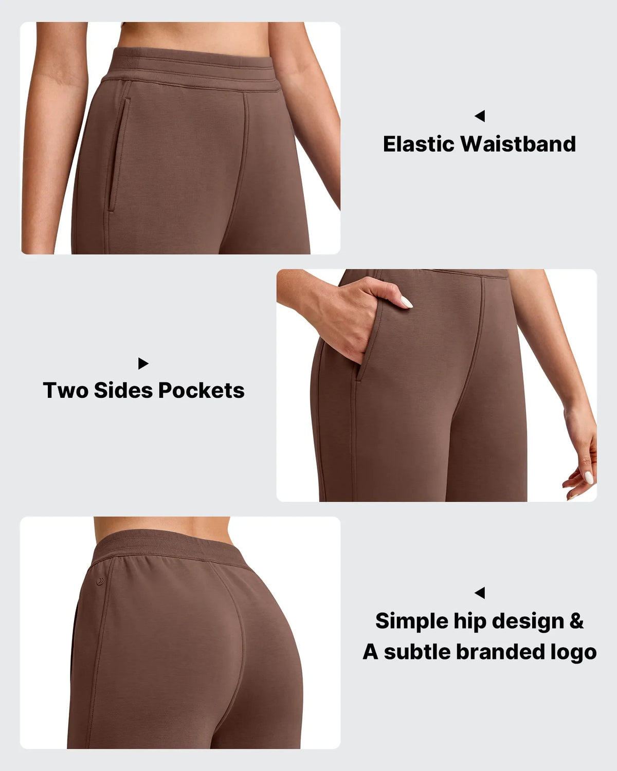 Smoofit Elastic Waist Wide Leg Ankle Sweatpants