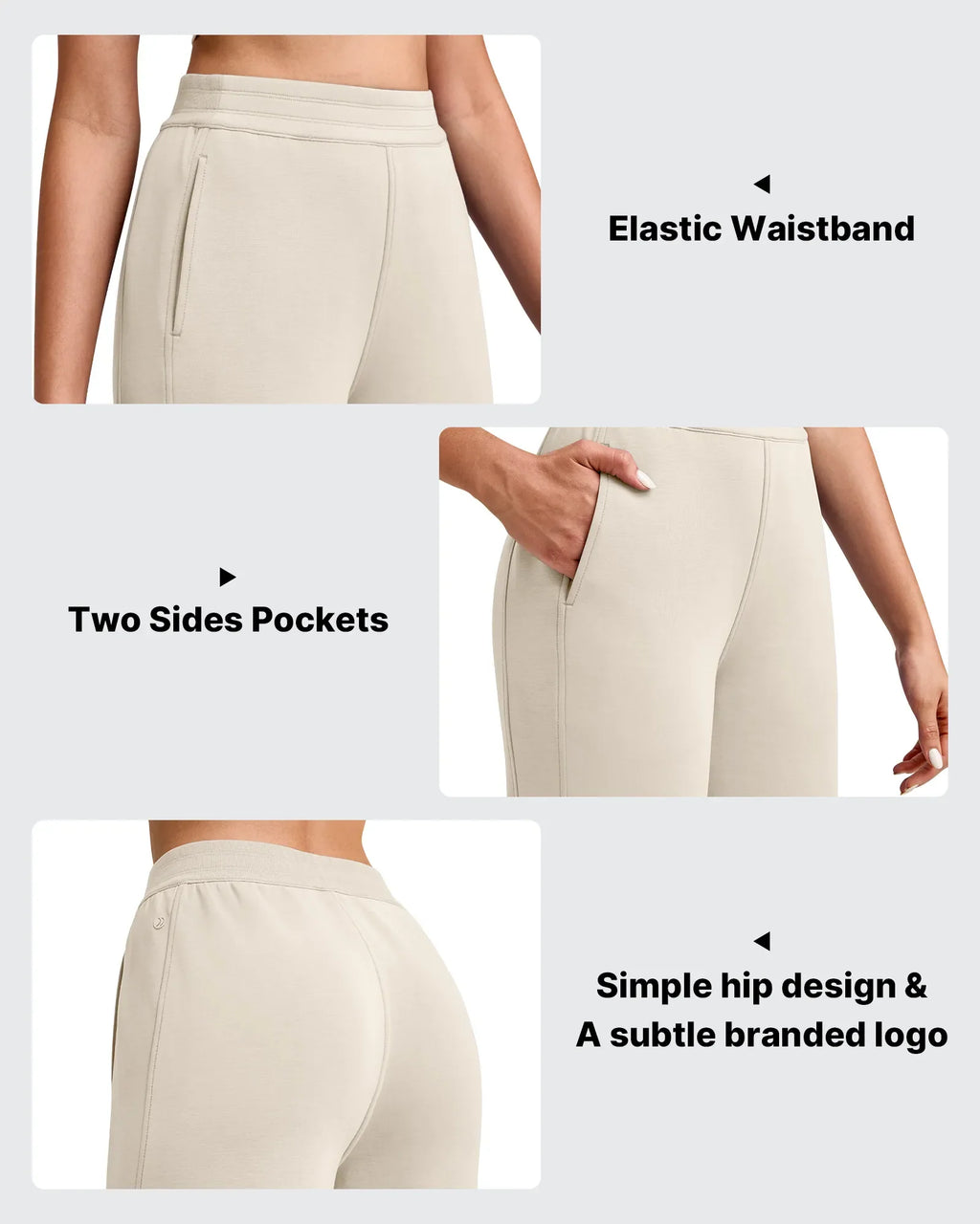 Smoofit Elastic Waist Wide Leg Ankle Sweatpants