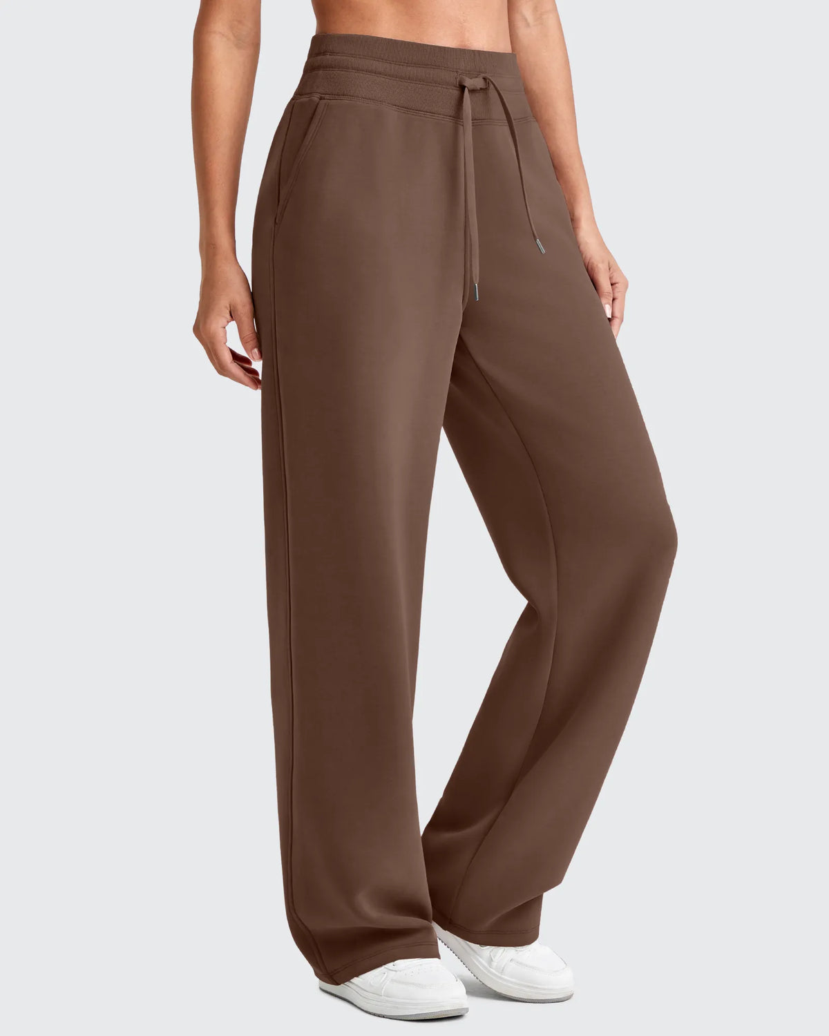 Smoofit Elastic Waistband Drawstring Wide Leg Sweatpants