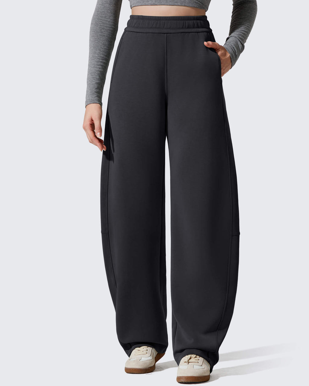 Smoofit Fleece Lined Baggy Barrel Wide Leg Sweatpants