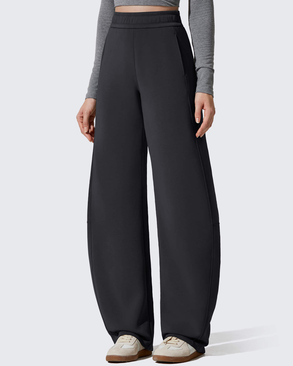 Smoofit Fleece Lined Baggy Barrel Wide Leg Sweatpants