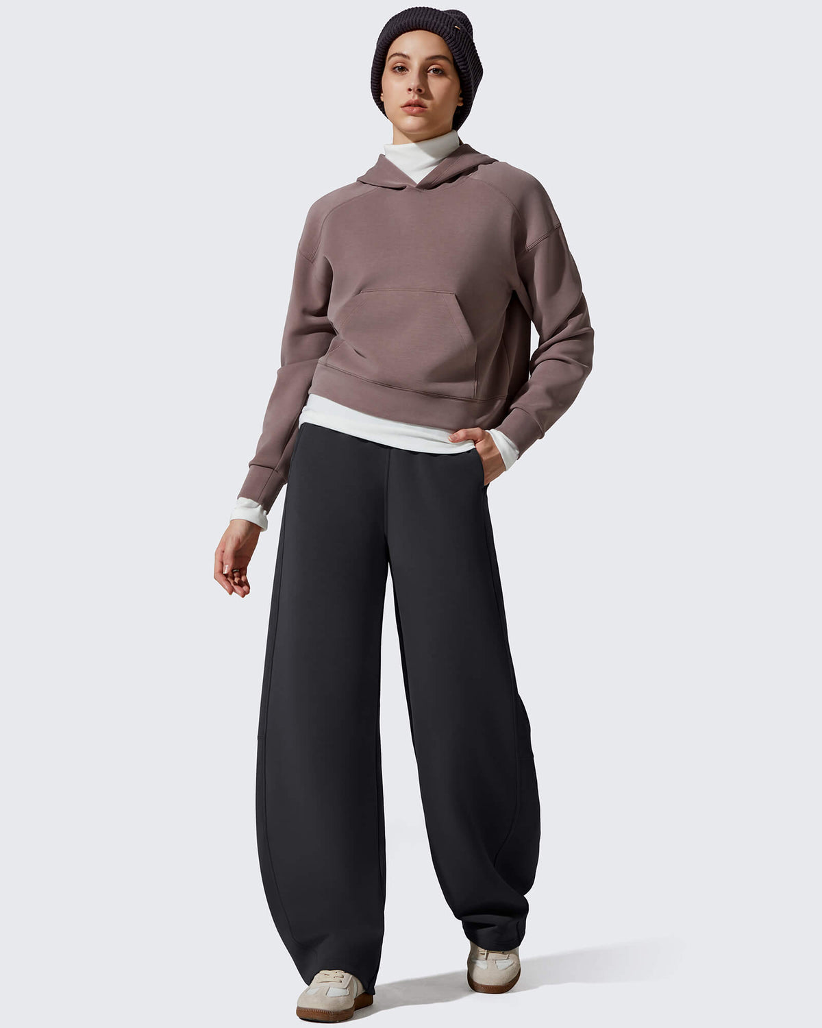 Smoofit Fleece Lined Baggy Barrel Wide Leg Sweatpants