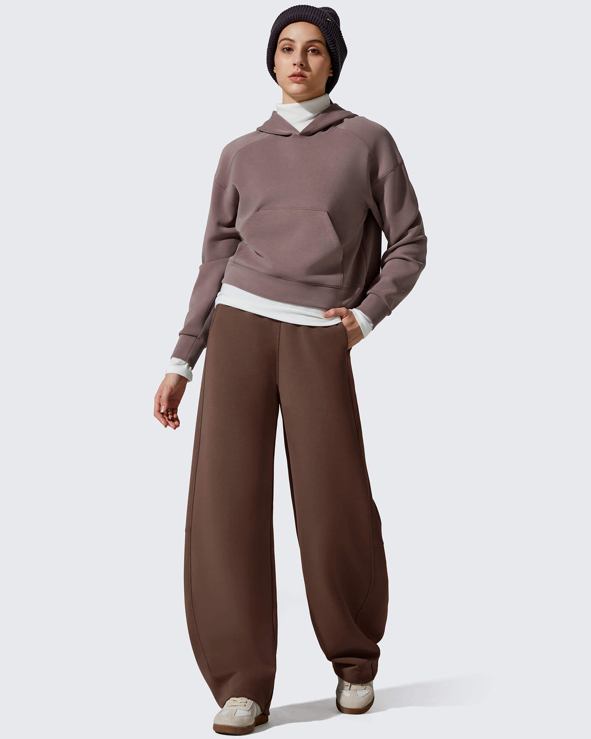Smoofit Fleece Lined Baggy Barrel Wide Leg Sweatpants