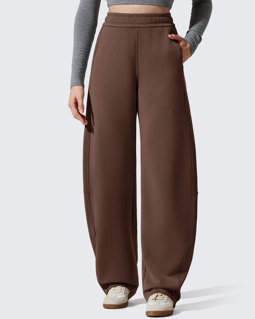 Smoofit Fleece Lined Baggy Barrel Wide Leg Sweatpants