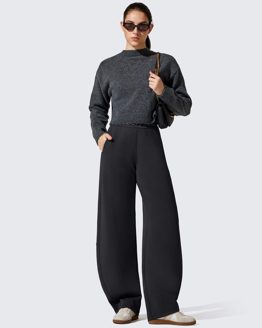Smoofit Fleece Lined Baggy Barrel Wide Leg Sweatpants