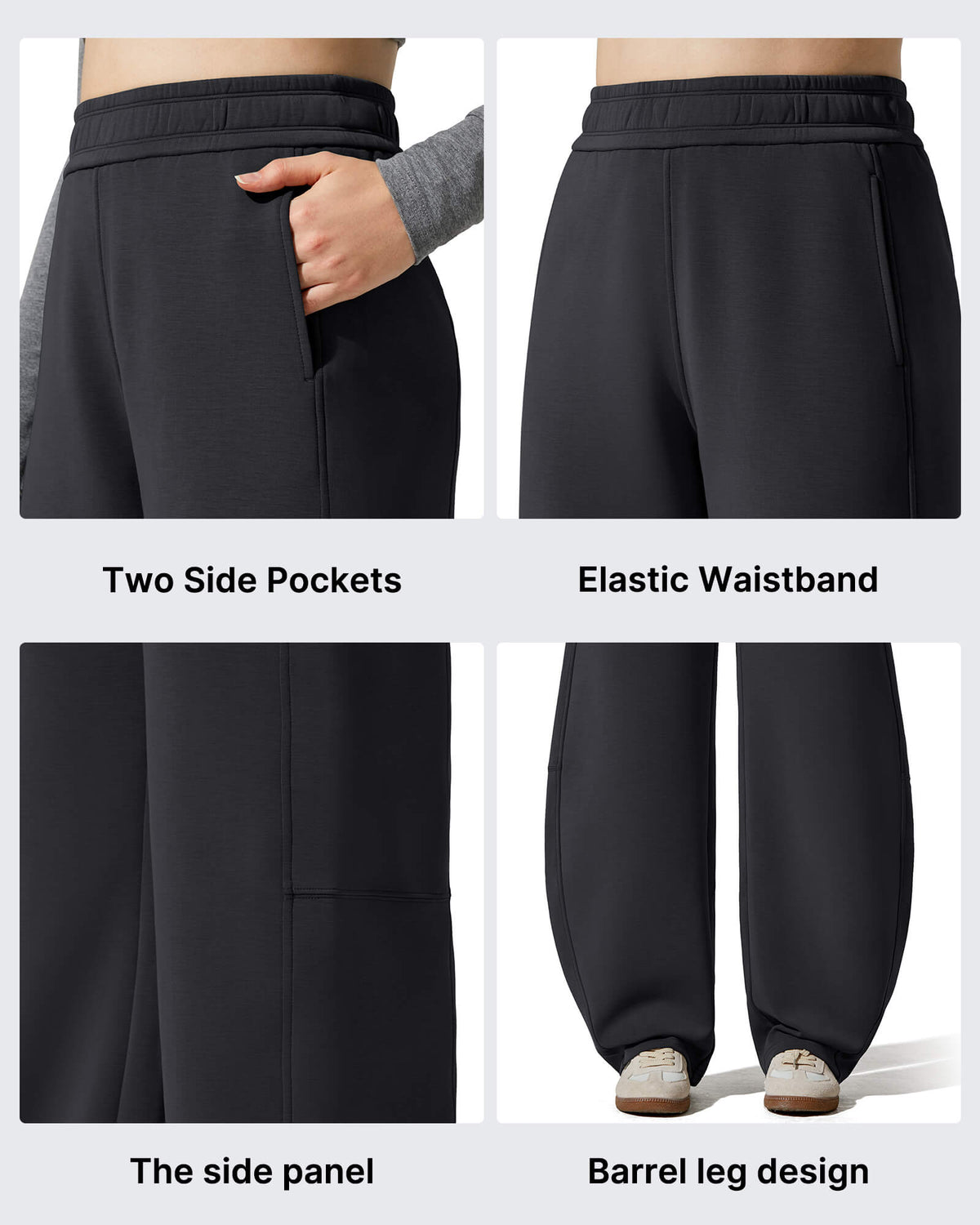 Smoofit Fleece Lined Baggy Barrel Wide Leg Sweatpants