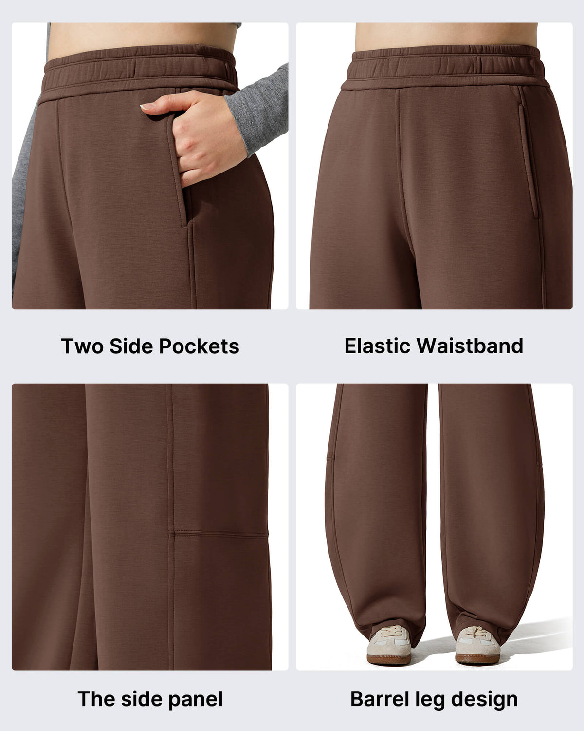 Smoofit Fleece Lined Baggy Barrel Wide Leg Sweatpants