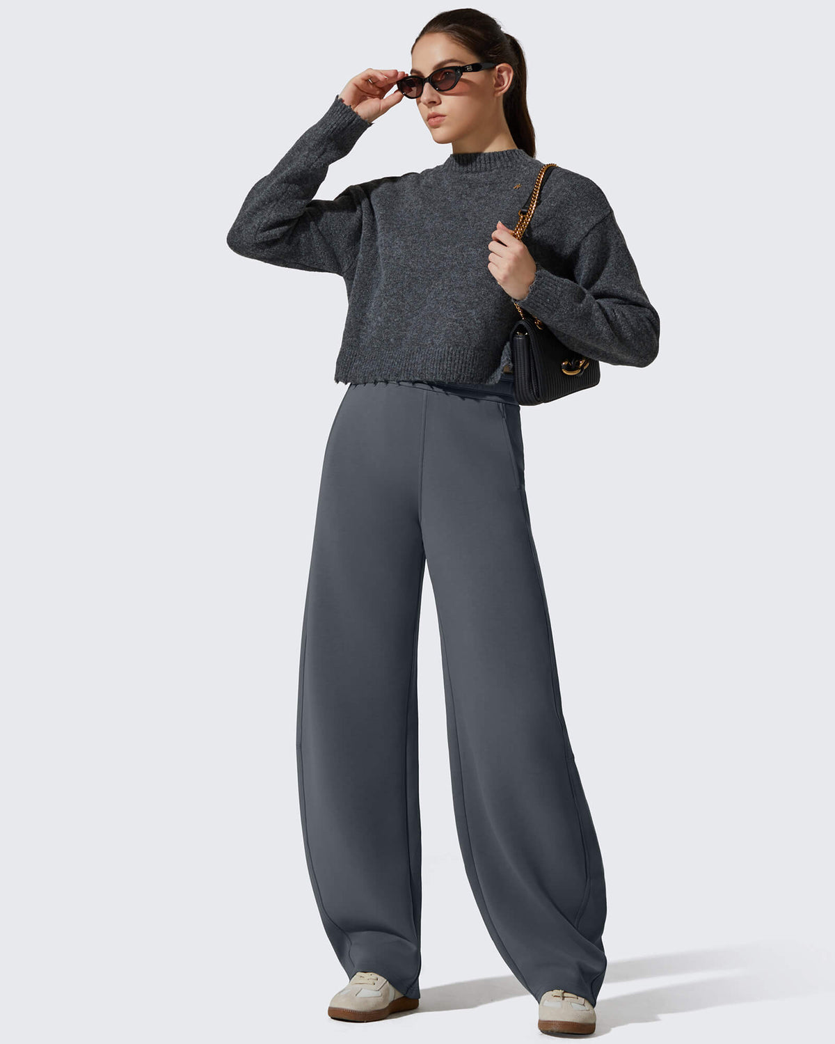 Smoofit Fleece Lined Baggy Barrel Wide Leg Sweatpants