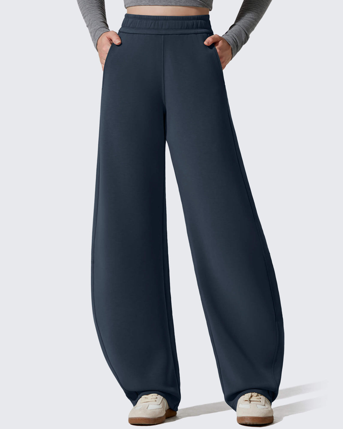 Smoofit Fleece Lined Baggy Barrel Wide Leg Sweatpants