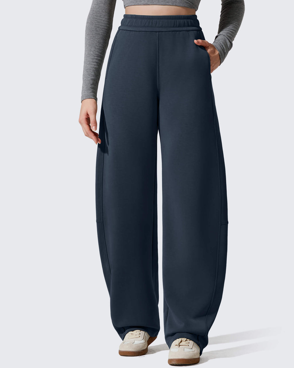 Smoofit Fleece Lined Baggy Barrel Wide Leg Sweatpants