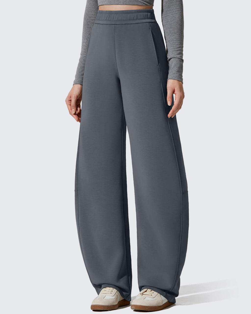 Smoofit Fleece Lined Baggy Barrel Wide Leg Sweatpants